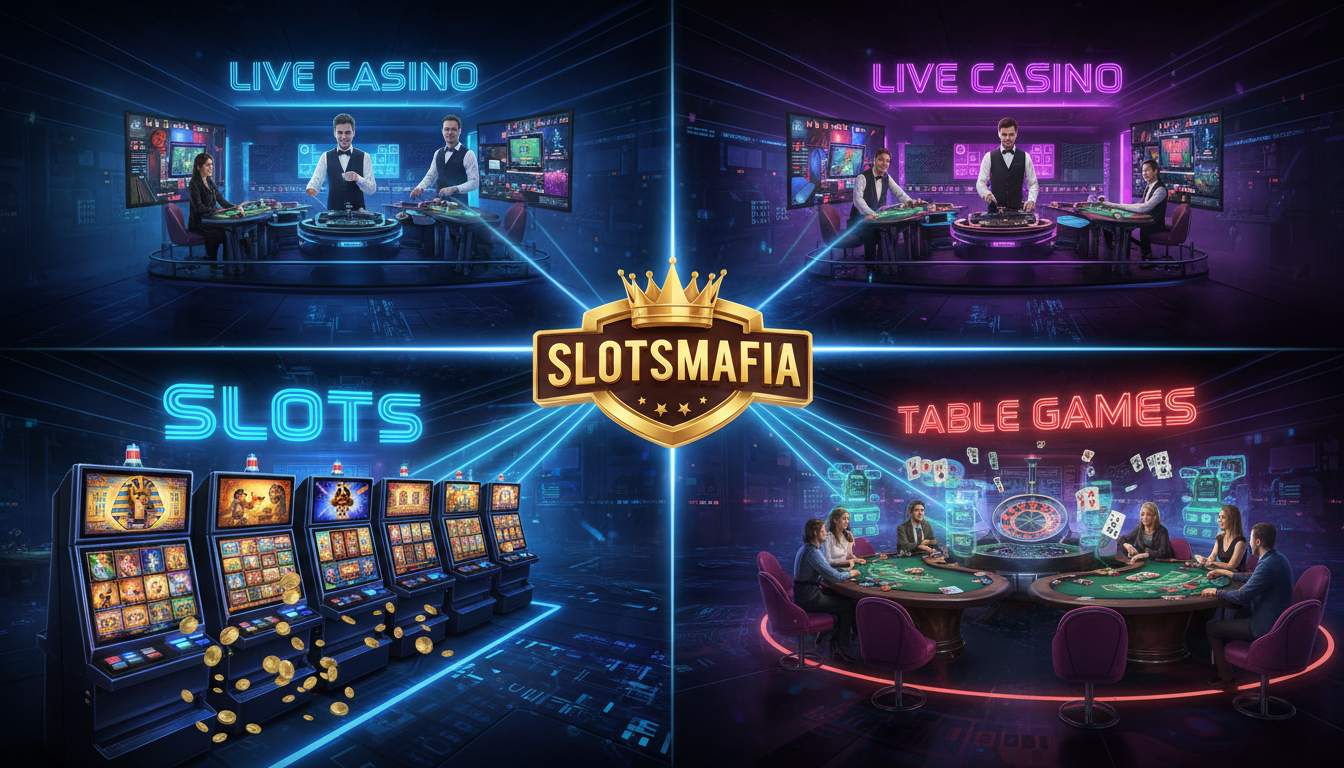 Various game categories available at Slotsmafia